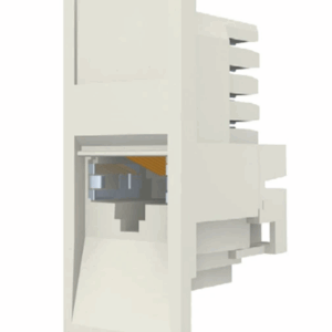 Euromod 1xRJ45, M1 Straight, 568B, FTP, PowerCat 5e, White