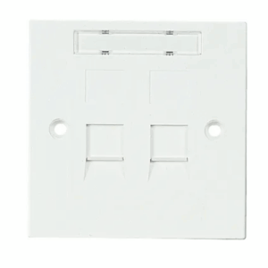 Fixed Wallplate 2xRJ45 568B, UTP, PowerCat 5e, White