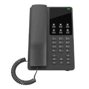 Grandstream GHP621, Black Compact Hotel IP Phones, 2 lines, 2 SIP accounts, One 10/100 Mbsps Ethernet ports, PoE, No PSU included