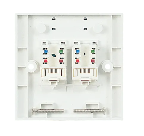 Fixed Wallplate 2xRJ45 568B, UTP, PowerCat 5e, White 1 02 2be29b26 3347 11ec 8717 00155d027310