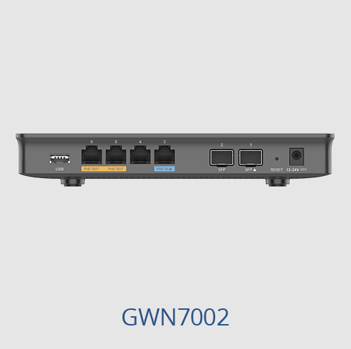 Grandstream GWN7002 Wired Router, 2x SFP, 4x GbE WAN/LAN, 1x PoE-In, 2x PoE-Out, 2.2Gbps NAT routing, 60K NAT sessions, VPN (530Mbps), DPI, SDN 1 02 b2483d84 1d9e 11ef 899c 00155d4b0b03