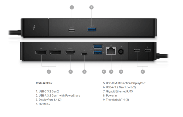 Dell Thunderbolt Dock WD22TB4, 180W 1 02 d11b6ff9 0f36 11ed 87cc 00155da1d80e