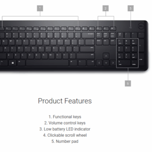 Dell Wireless Keyboard and Mouse - KM3322W - Russian (QWERTY) - Image 4