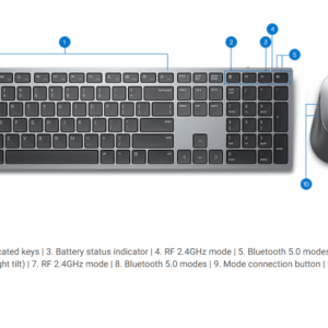 Dell Premier Multi-Device Wireless Keyboard and Mouse - KM7321W - Russian 8 Dell Premier Multi-Device Wireless Keyboard and Mouse - KM7321W - Russian - Image 4
