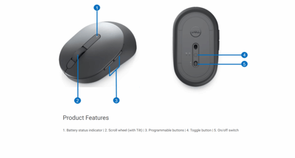 Dell Pro Wireless Mouse - MS5120W - Black 4 05 5b3194bb 2007 11eb 8642 00155d027310