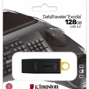 Kingston 128GB USB3.2 Gen1 DataTraveler Exodia (Black + Yellow) - Image 3