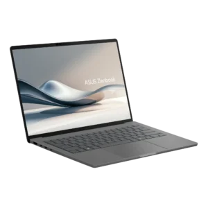 UX3407QA-QD215W Zenbook 14 OLED / UX3407QA-QD215W / UMA / UMA / WUXGA (1920 x 1200) OLED 16:10 aspect ratio 60Hz refresh rate 400nits / Snapdragon® X  X1 26 100 Processor (30MB Cache, up to 2.97GHz,  8 cores, 8 Threads)  Qualcomm® Hexagon™ NPU up to 45TOPS / LPDDR5X 16GB RAM / 512GB M.2 NVMe™ PCIe® 4.0 SSD / 1x USB 3.2 Gen 2 Type-A (data speed up to 10Gbps) 2x USB 4.0 Gen 3 Type-C with support for display / power delivery (data speed up to 40Gbps) 1x HDMI 2.1 TMDS 1x 3.5mm Combo Audio Jack / Grey / W11H - Image 3