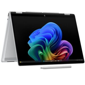14-fm0001ci HP OmniBook X Flip NG AI PC x360 | Cadet 25C1 | Ultra 7-258V (8C) 47 NPU TOPs | 32GB LPDDR5X 8533 on-board | 2TB PCIe Gen4 Value | Intel Arc 140V GPU | Touch/14.0 3K (2880x1800) OLED Low Blue Light 48-120Hz VRR 400 nits | OST W11H6 NG PRE | Glacier Silver AI logo - 5MP IR PVCY ST | WARR 1/1/0 EURO | Warranty EXT 1+2 RTD Medium - Image 3