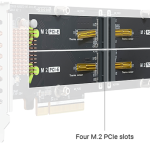 Quad M.2 PCIe SSD expansion card; supports up to four M.2 2280 formfactor M.2 PCIe (Gen3 x4) SSDs; PCIe Gen3 x8 host interface; - Image 3
