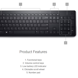 Dell Wireless Keyboard and Mouse - KM3322W - Russian (QWERTY) - Image 4