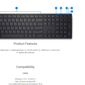 Dell Wireless Keyboard - KB500 - Russian (QWERTY) - Image 5