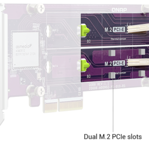 QNAP Dual M.2 PCIe SSD expansion card; supports up to two M.2 2280 - Image 3