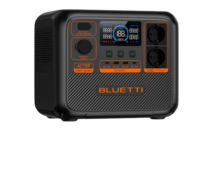 Home 5 Bluetti AC70P portable power station angled right