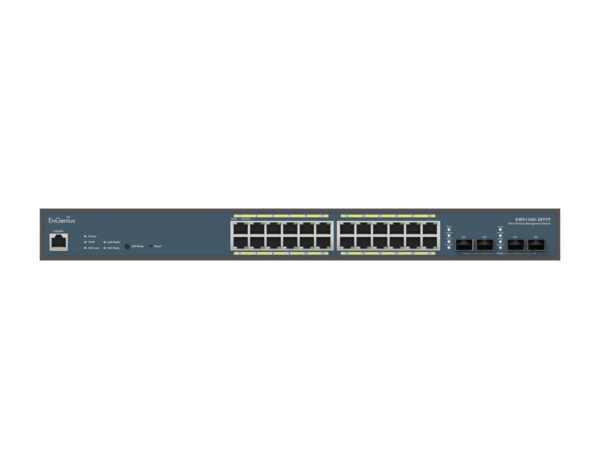 EnGenius Networks EWS1200-28TFP 50AP Wireless Management 24-port GbE PoE.at Switch 410W 4SFP L2 19i