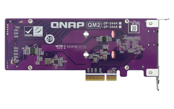QNAP QM2-2P-344A Dual M.2 PCIe SSD expansion card; supports up to two M.2 2280 4 QNAP QM2-2P-344A Dual M.2 PCIe SSD expansion card; supports up to two M.2 2280