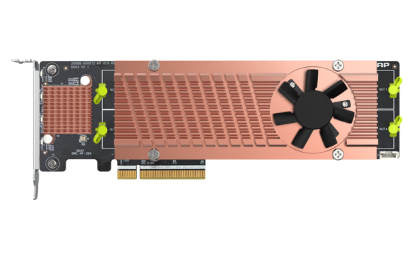 QNAP QM2-4P-384 Quad M.2 PCIe SSD expansion card; supports up to four M.2 2280 formfactor M.2 PCIe 4 QNAP QM2-4P-384 Quad M.2 PCIe SSD expansion card; supports up to four M.2 2280 formfactor M.2 PCIe
