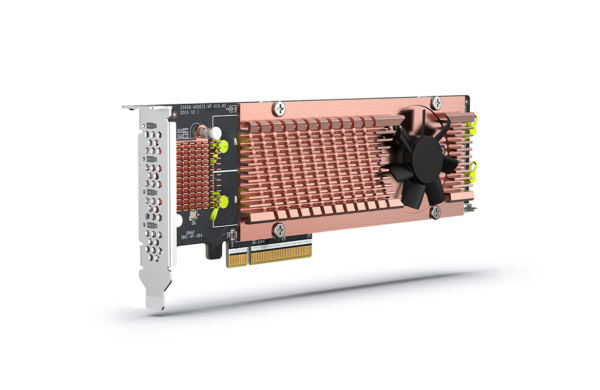 QNAP QM2-4P-384 Quad M.2 PCIe SSD expansion card; supports up to four M.2 2280 formfactor M.2 PCIe 3 QNAP QM2-4P-384 Quad M.2 PCIe SSD expansion card; supports up to four M.2 2280 formfactor M.2 PCIe