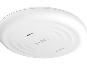 H3C Aolynk UAP622G-AX15, артикул 9801A7VV: вид сверху под углом: белый круглый корпус с концентрическим рисунком