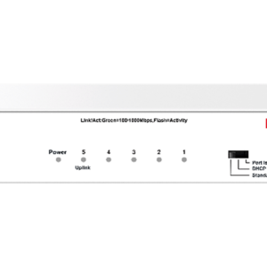 H3C Aolynk ES100-5G, артикул 9801A8G7: официальный студийный кадр: коммутатор в три четверти спереди, на панели читается…