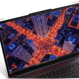 Lenovo ThinkPad T16 Gen 5, артикул 21WT005CGX/GE: рекламный кадр: ноутбук под углом, на экране карта города