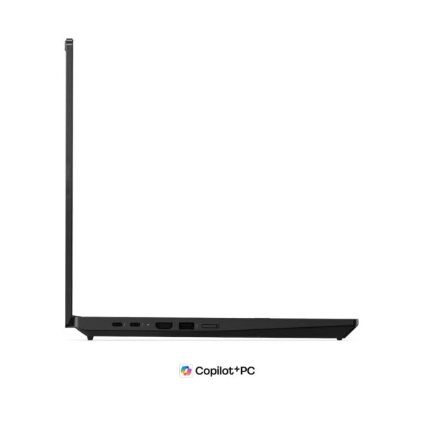 Lenovo ThinkPad T16 Gen 5, артикул 21WT005CGX/GE: профиль справа, крышка раскрыта, видны разъёмы