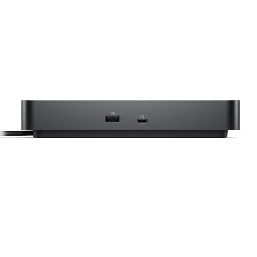 Dell 210-BRFL Pro Thunderbolt 4 Smart Dock SD25TB4, артикул 210-BRFL: док сверху-сбоку на белом, спереди видны USB-A и USB-C, логотип Dell на крышке