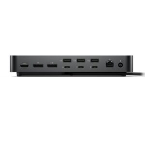 Dell 210-BRFL Pro Thunderbolt 4 Smart Dock SD25TB4, артикул 210-BRFL: док сверху-сбоку на белом, спереди видны USB-A и USB-C, логотип Dell на крышке
