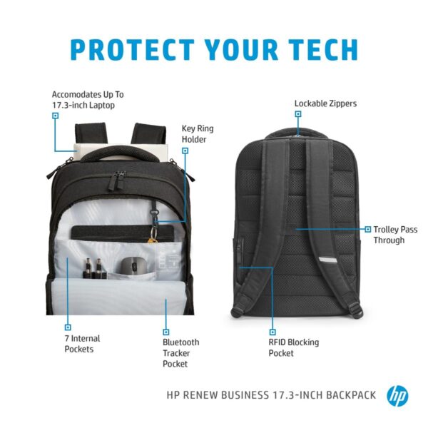 HP Renew Business 17.3-inch Laptop Backpack 8 HP Renew Business 17.3-inch Laptop Backpack — image 9