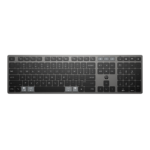 HP 720 Multi-Device Rechargeable Wireless Keyboard, 2.4 GHz/Bluetooth, Full-Size, Nightfall Black (9T5B1AA)